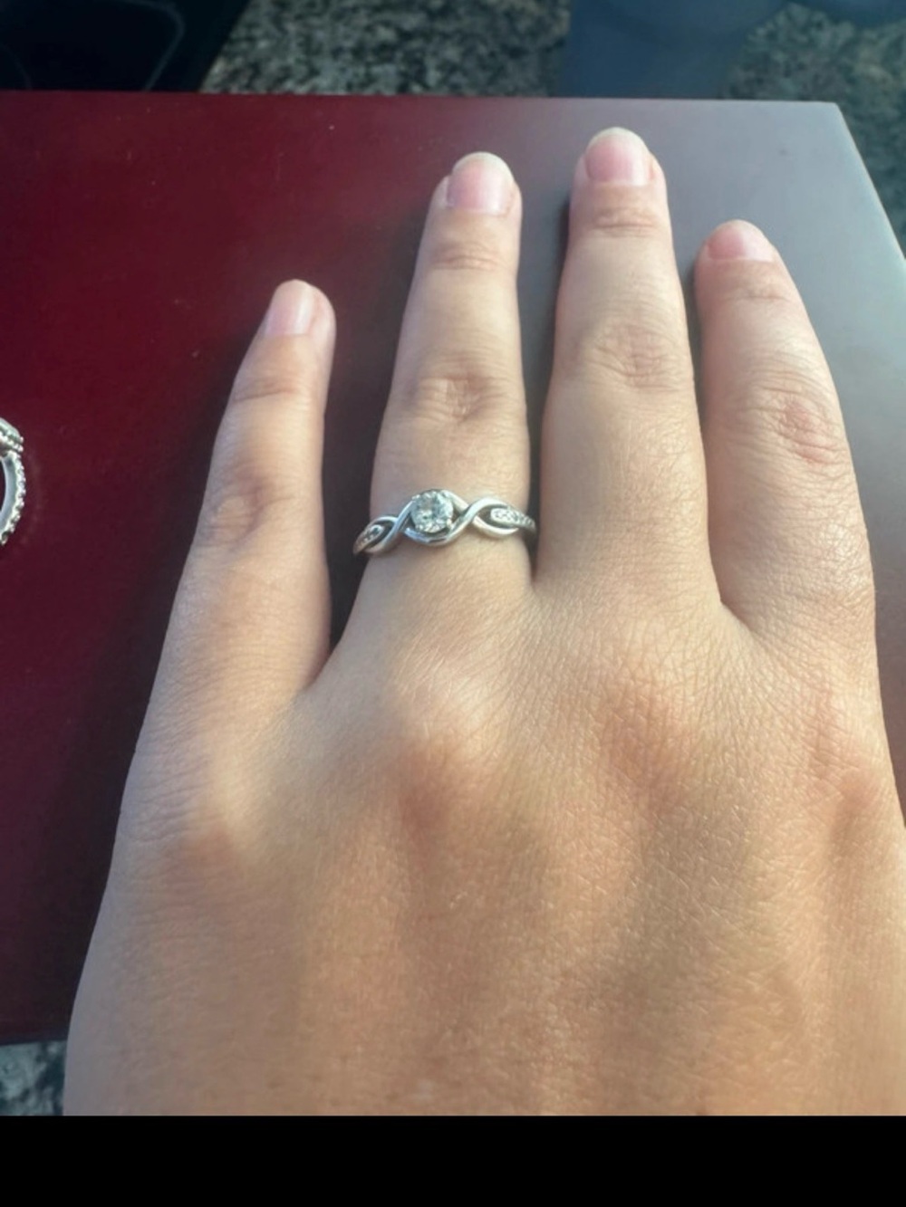 Sterling Silver Twisted Band Solitaire Ring in Silver